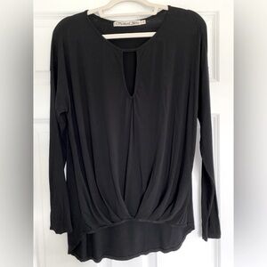 Michael Stars Black Long Sleeve Relaxed Blouse The Original Tee
